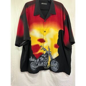 No Boundaries Men's Big & Tall Camp Shirt Motorcycle Rockabilly Size 3XL